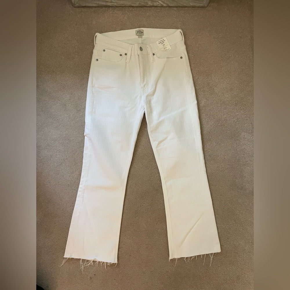 jcrew bootcut white jeans